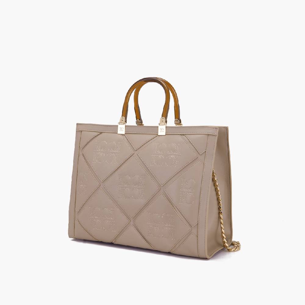 La Carrie BORSA SHOPPING PICHT TAUPE Qualità