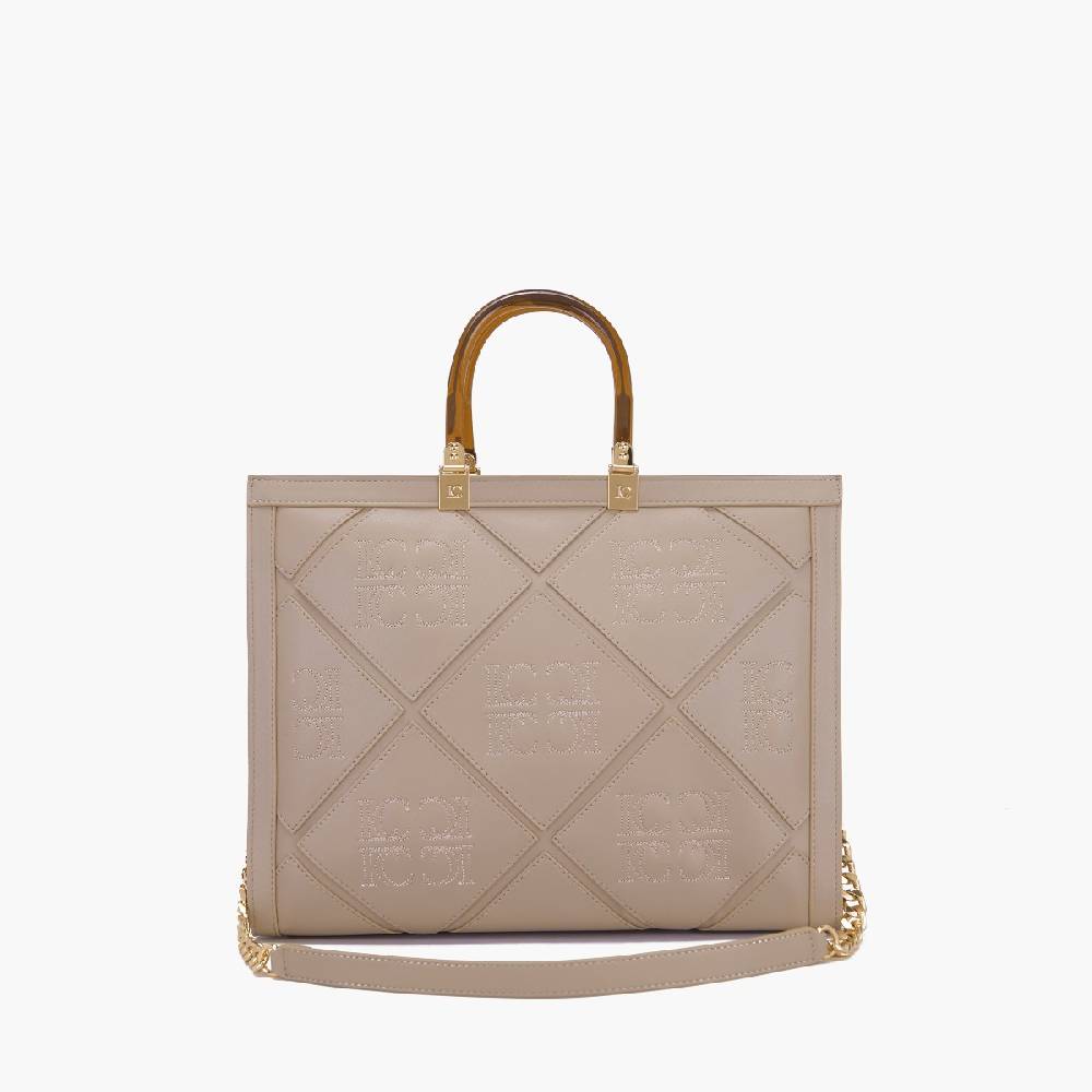La Carrie BORSA SHOPPING PICHT TAUPE Qualità