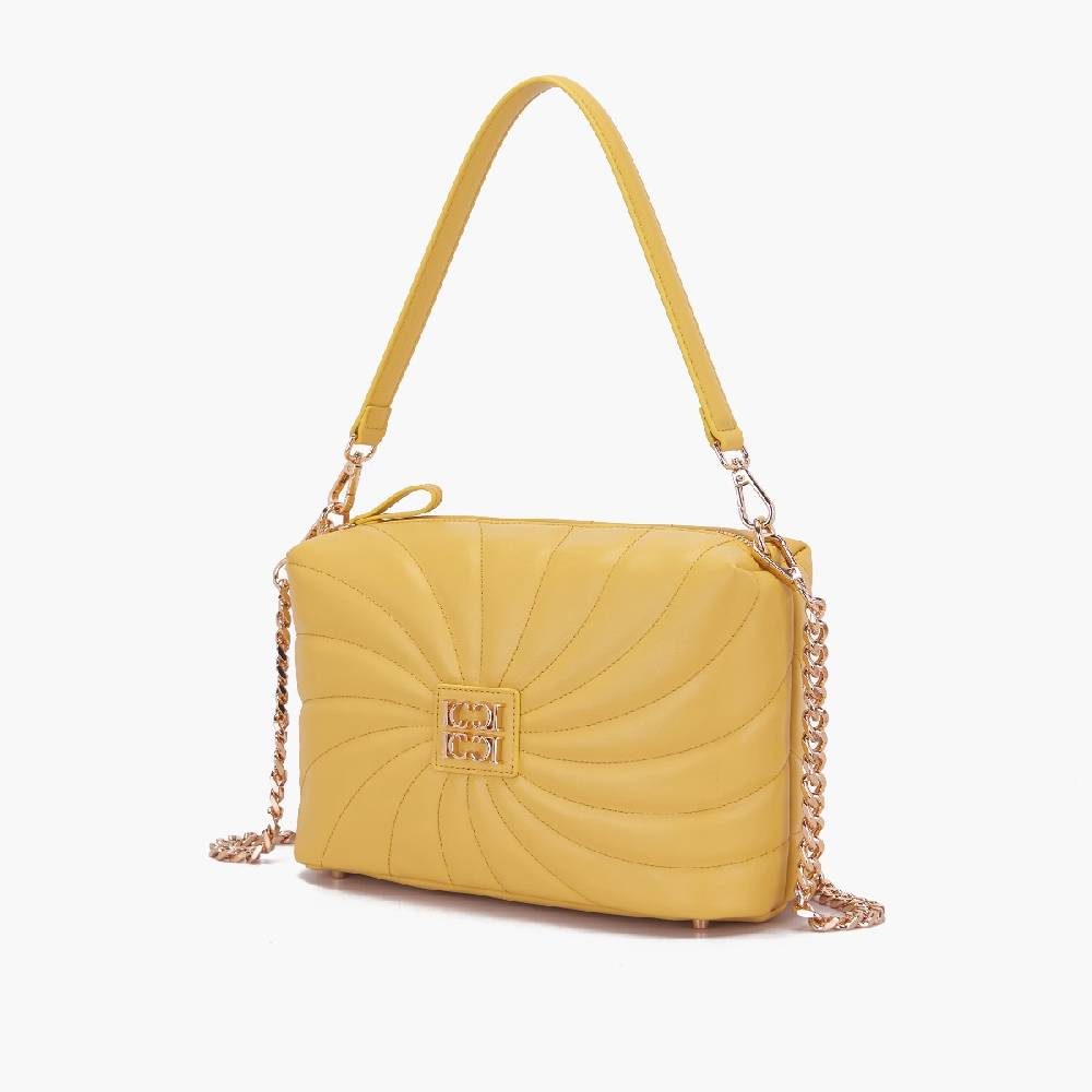 La Carrie BORSA A SPALLA OYSTER YELLOW Saldi Di Fabbrica