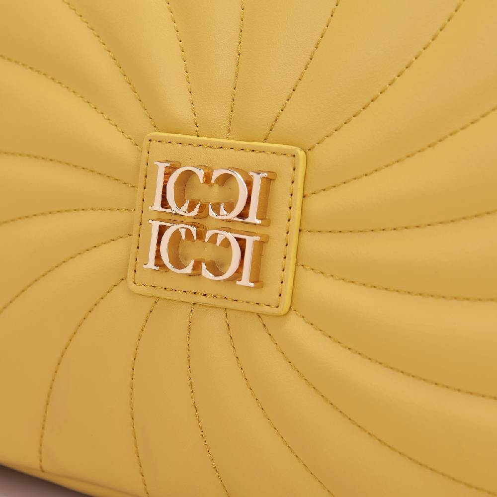 La Carrie BORSA A SPALLA OYSTER YELLOW Saldi Di Fabbrica