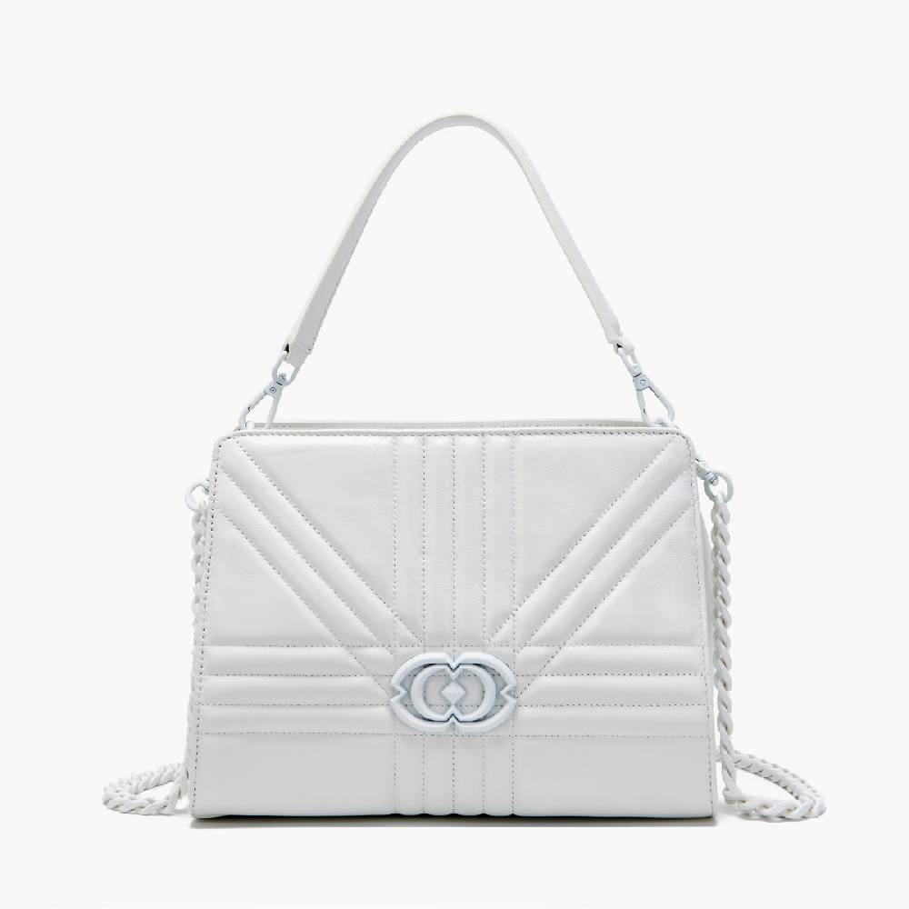 La Carrie BORSA SHOPPING GRATE BIANCA Sconto