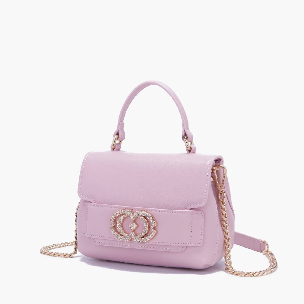 La Carrie BORSA A MANO LOGO ROSA Vendita Calda