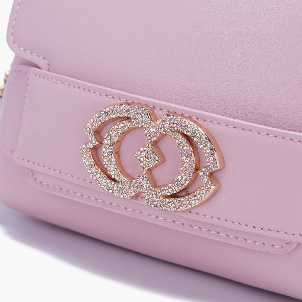 La Carrie BORSA A MANO LOGO ROSA Vendita Calda