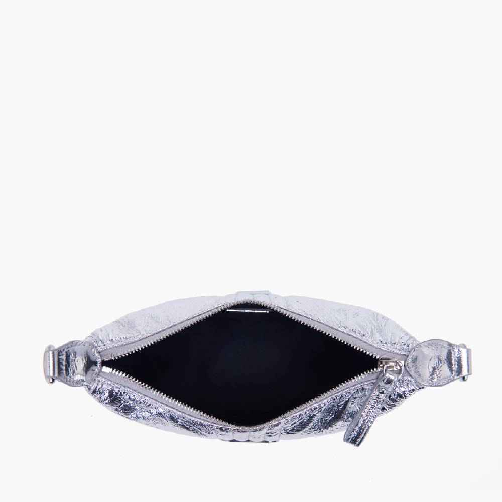 La Carrie MINI BORSA A SPALLA SHINY SILVER Spedizione Gratuita