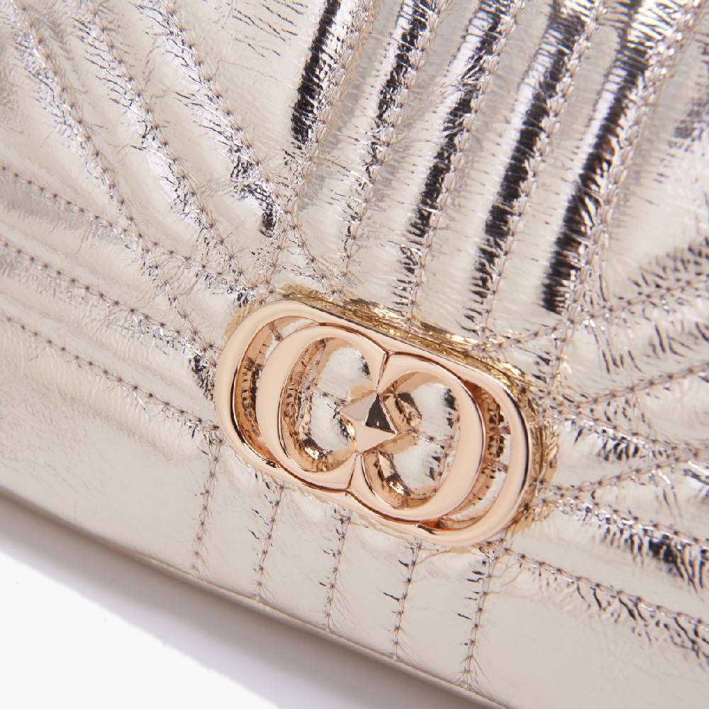 La Carrie MINI BORSA A SPALLA SHINY GOLD Pezzi Unici