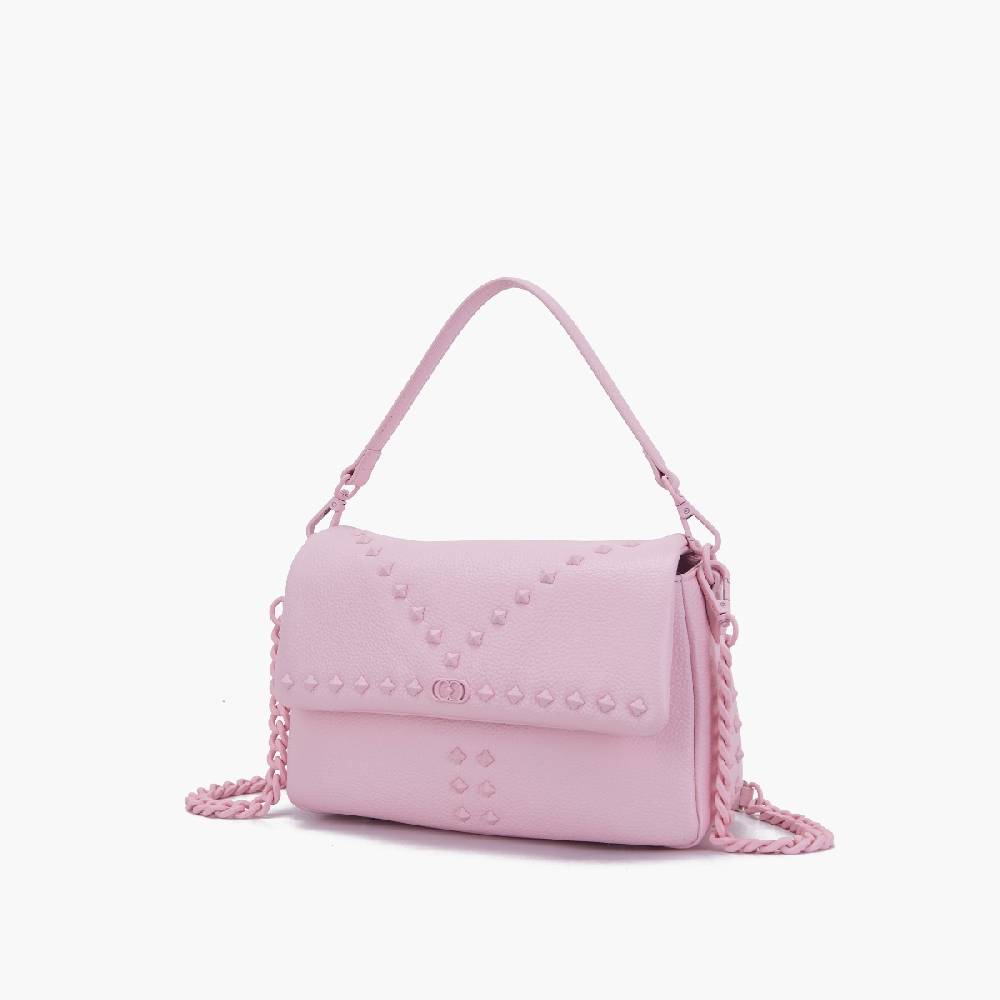 La Carrie PINK HAND BAG IN TUMBLED LEATHER Vendita Calda