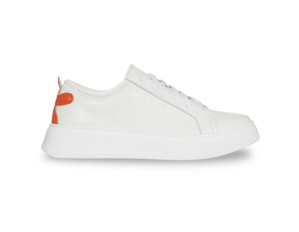 L.Pucci Sneakers P91212P Ecru-Orange Italy