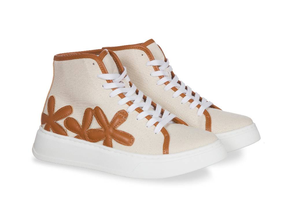 L.Pucci Basket P91223C Ecru-Camel Soddisfazione Garantita
