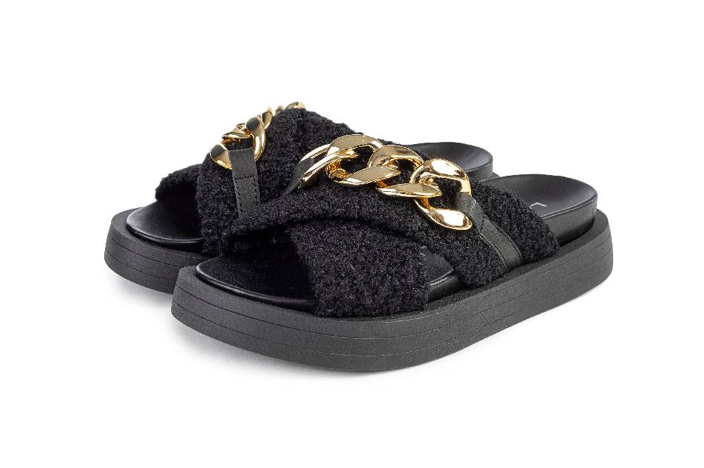 L.Pucci Slipper SA84028MS Black Vendita Calda