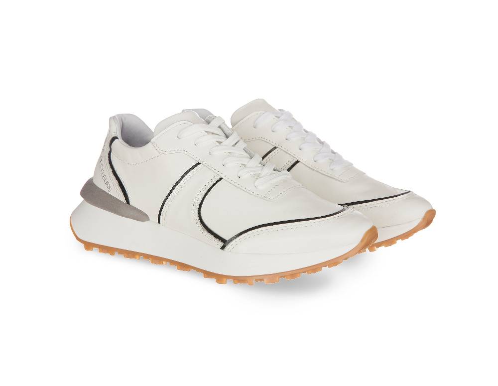 L.Pucci Missouri Leather White-Black Vendita Economica
