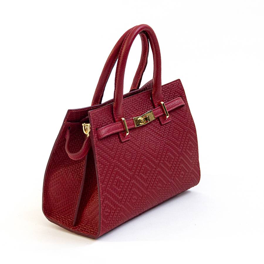 Laura Di Maggio KELLY – Borsa in pelle serigrafata rossa Sottocosto