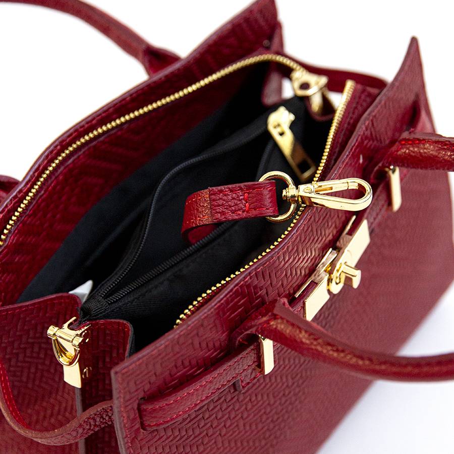 Laura Di Maggio KELLY – Borsa in pelle serigrafata rossa Sottocosto