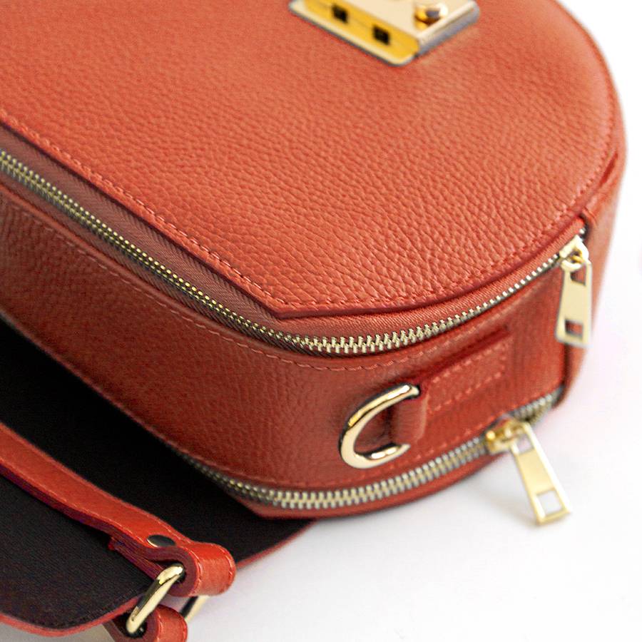 Laura Di Maggio CIRCLE – Borsa tonda in pelle arancio Sconto