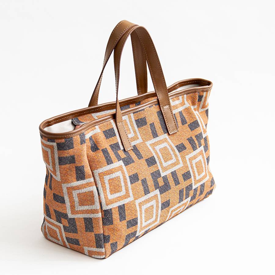 Laura Di Maggio MILANO FANTASY – Borsa in pelle e camoscio stampato arancio Outlet