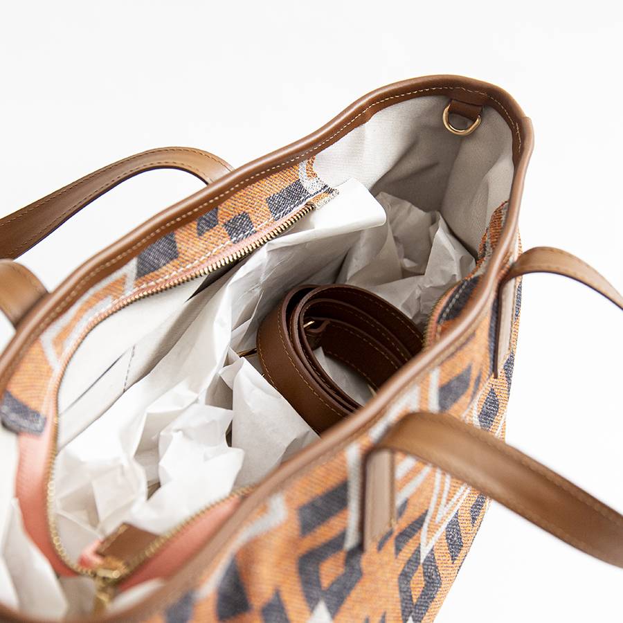 Laura Di Maggio MILANO FANTASY – Borsa in pelle e camoscio stampato arancio Outlet