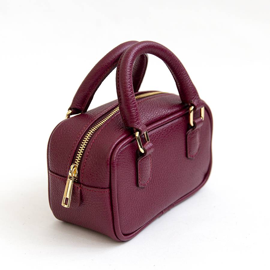 Laura Di Maggio NENA – Miny bauletto in pelle vinaccia Offerte
