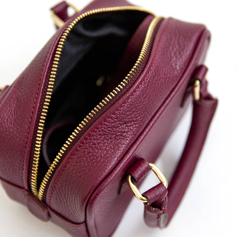 Laura Di Maggio NENA – Miny bauletto in pelle vinaccia Offerte