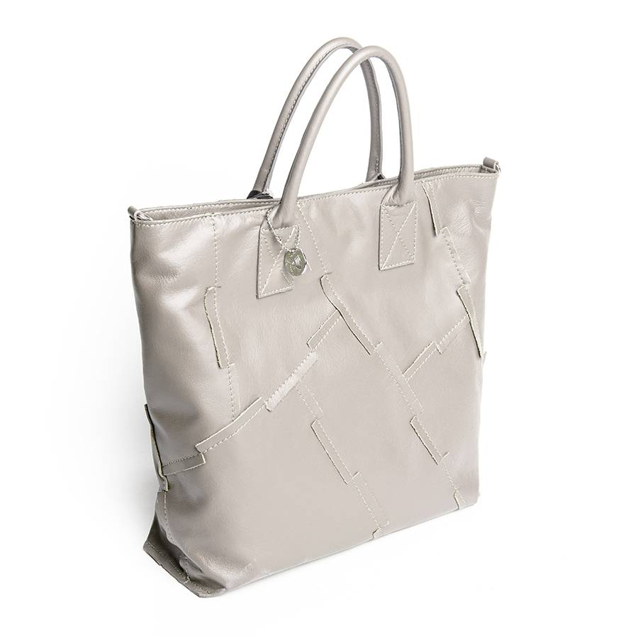 Laura Di Maggio UMA – Tote bag in pelle nappa tortora Vendita Calda