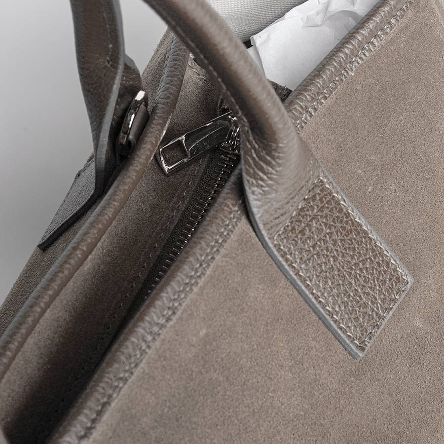 Laura Di Maggio MILANO – Borsa in pelle e camoscio taupe Moda
