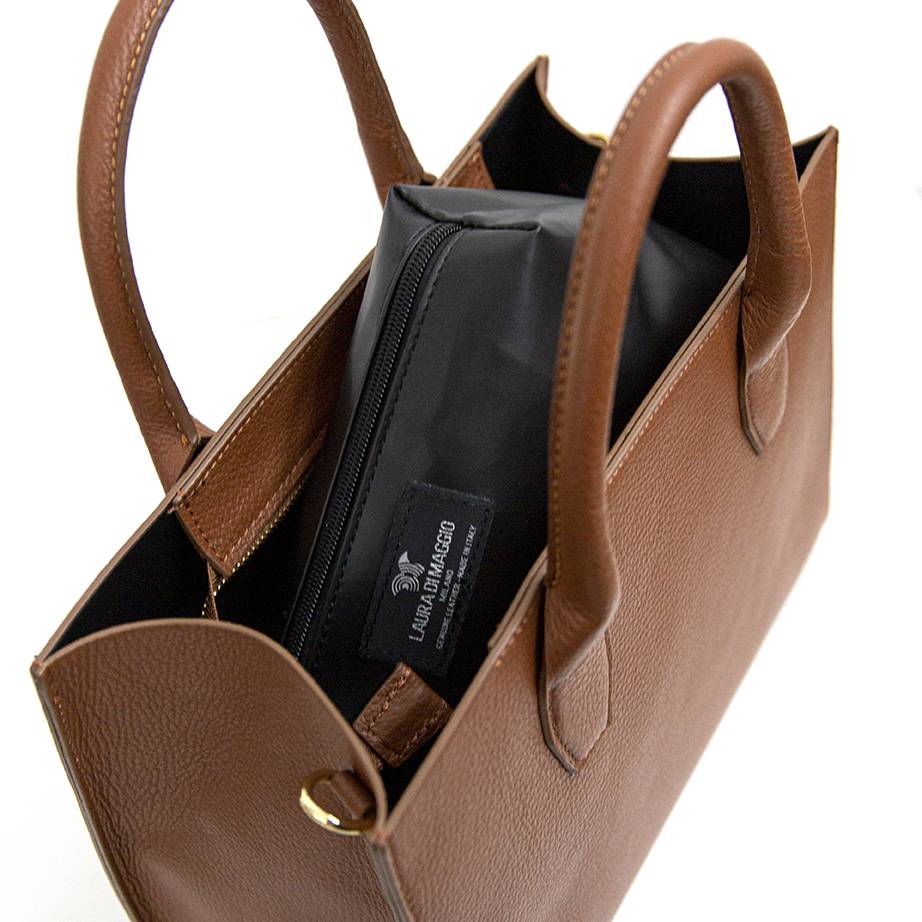 Laura Di Maggio MIRIAM – Borsa in pelle dollaro marrone Italy