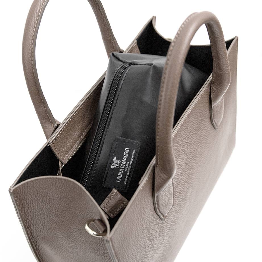 Laura Di Maggio MIRIAM – Borsa in pelle dollaro taupe Italia