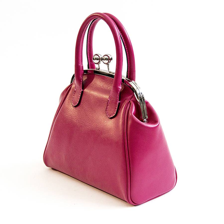 Laura Di Maggio NONNA – Borsa a clutch in nappa fuxia Pezzi Unici