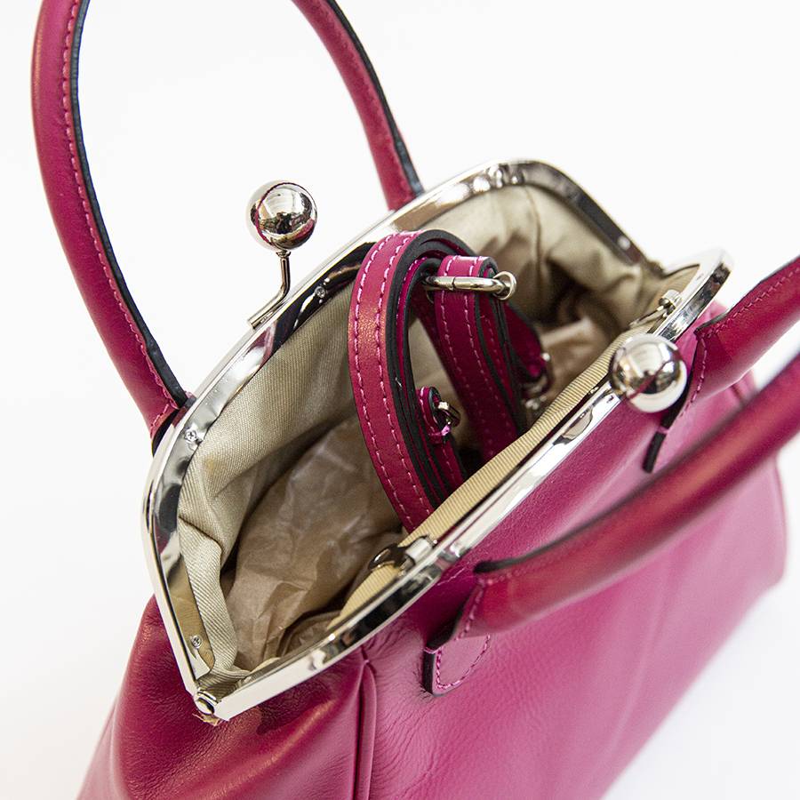 Laura Di Maggio NONNA – Borsa a clutch in nappa fuxia Pezzi Unici