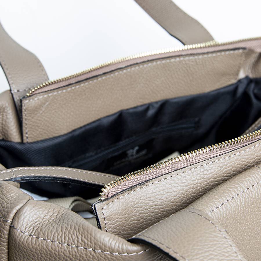 Laura Di Maggio TYRA – Borsa in pelle dollaro trapuntato beige Acquista Ora