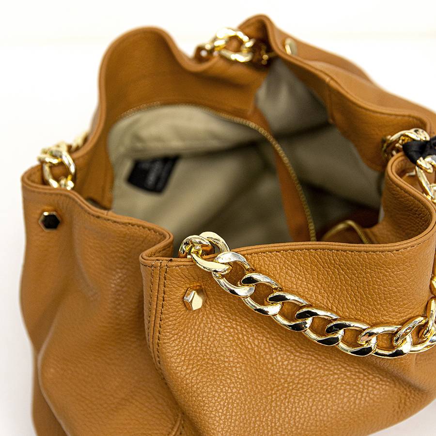 Laura Di Maggio PEACH – borsa a mano con catena in pelle cuoio Fino Al -60%