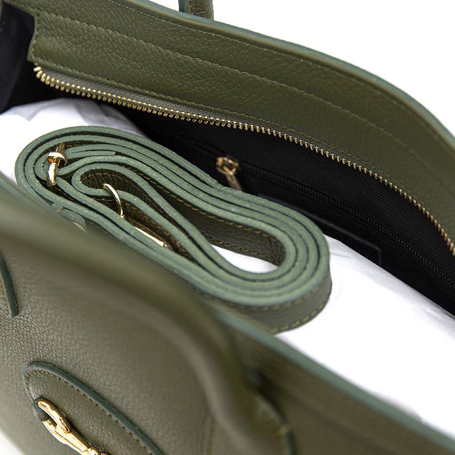 Laura Di Maggio LONDON – Borsa in pelle dollaro verde oliva Novità