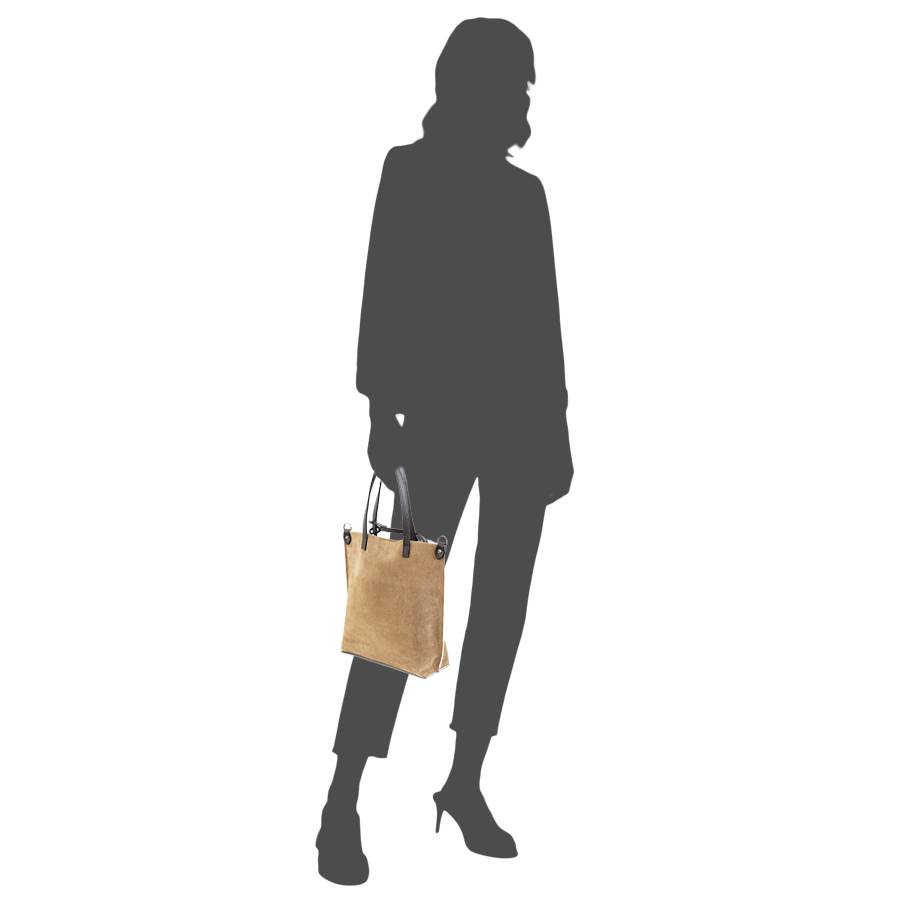 Laura Di Maggio TRUDI – borsa in camoscio ed eco montone taupe Offerta migliore