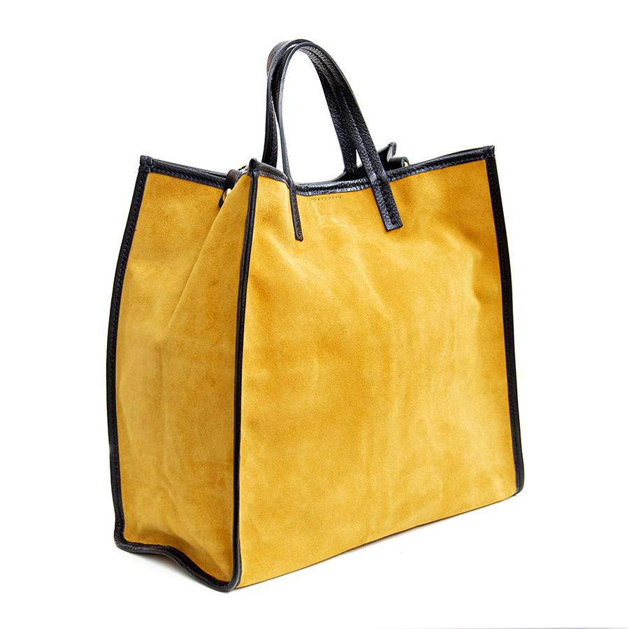 Laura Di Maggio ISABELLA – Shopper in pelle camoscio senape Online