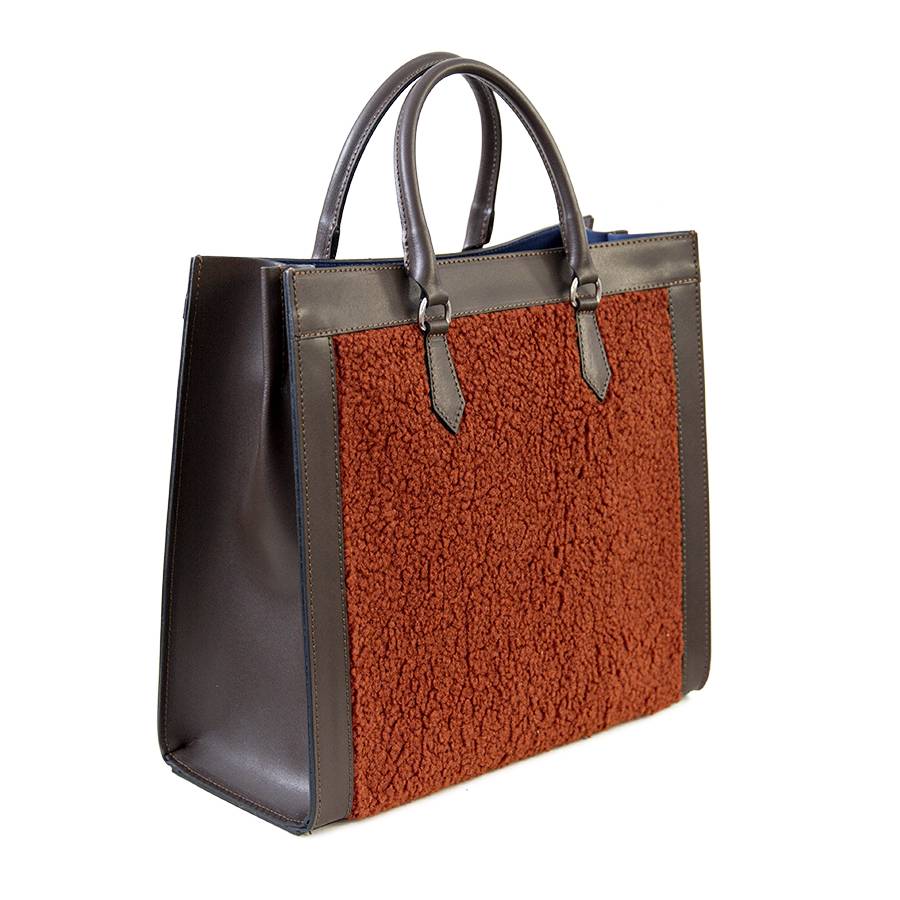 Laura Di Maggio WINNIE – borsa in pelle e tessuto testa di moro Saldi
