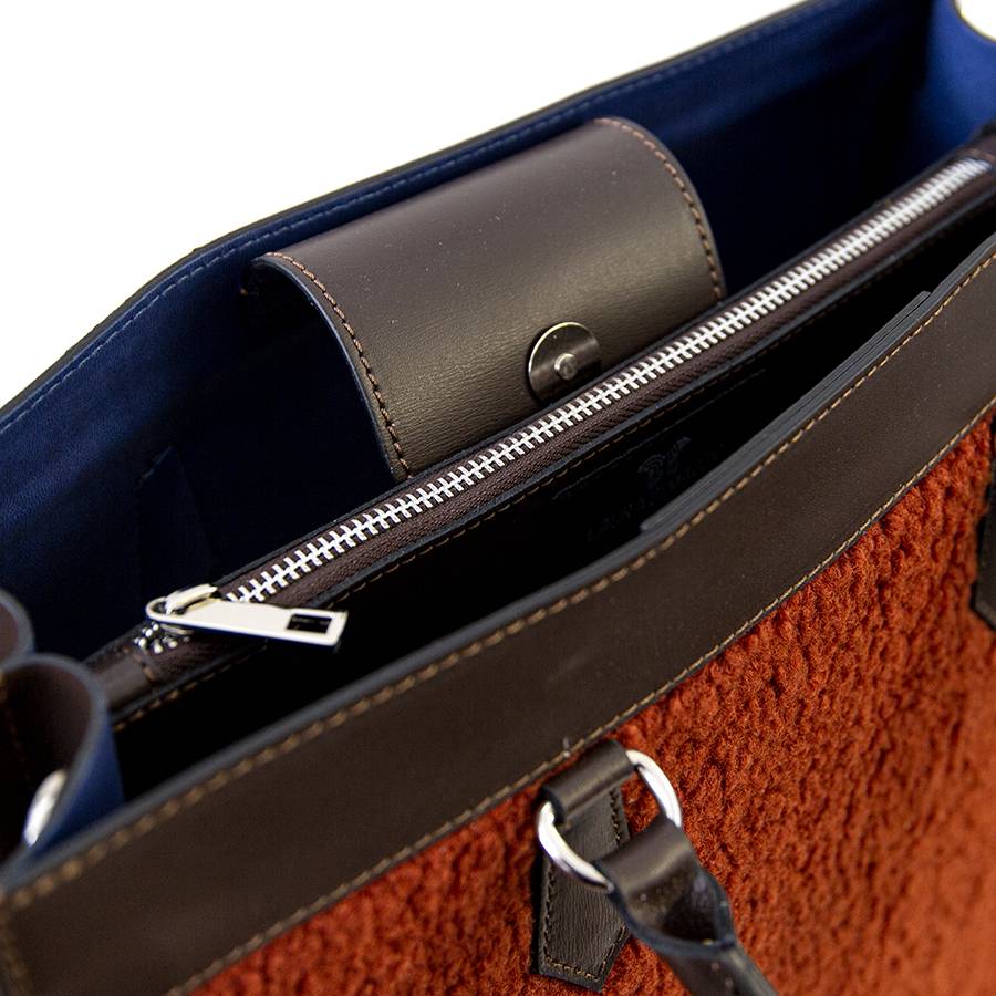 Laura Di Maggio WINNIE – borsa in pelle e tessuto testa di moro Saldi