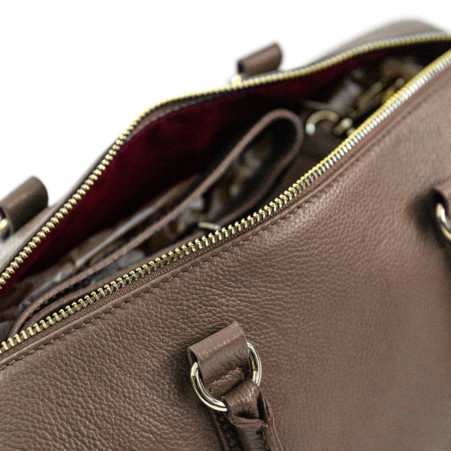 Laura Di Maggio BUBBLE – Bauletto in pelle dollaro taupe Nuovi prodotti