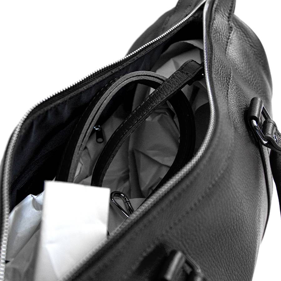 Laura Di Maggio TRAVEL – Borsone in pelle nera Vendite Flash