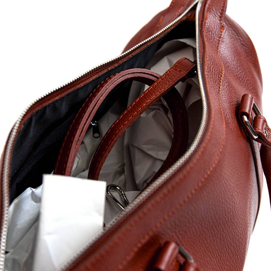 Laura Di Maggio TRAVEL – Borsone in pelle rubino Negozio