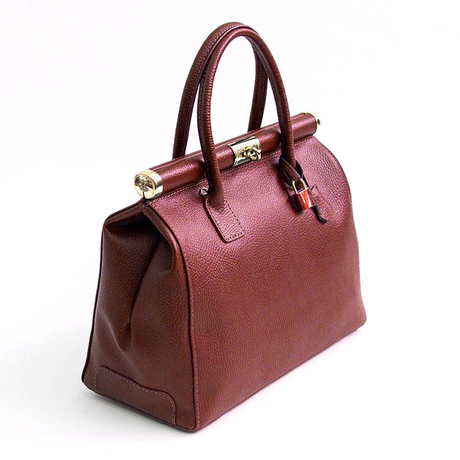 Laura Di Maggio DOCTOR – bauletto in pelle dollaro rubino Moda