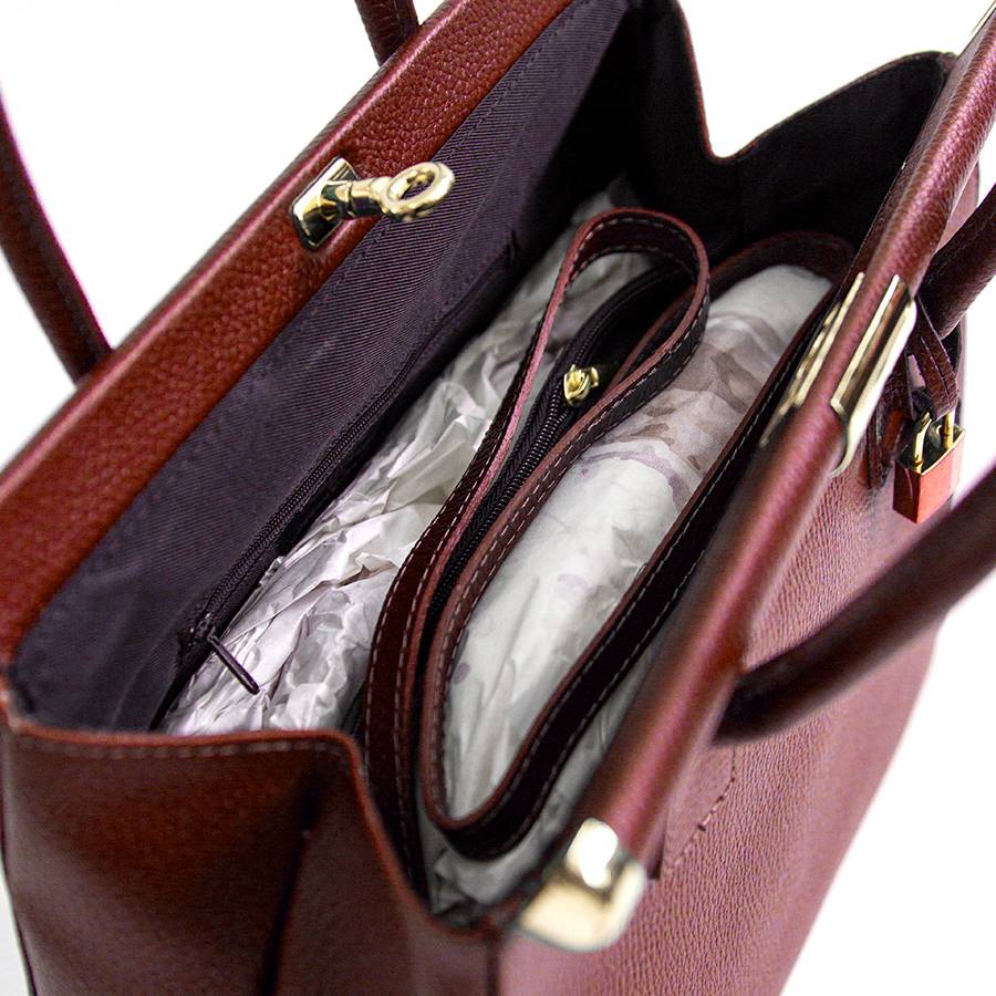 Laura Di Maggio DOCTOR – bauletto in pelle dollaro rubino Moda