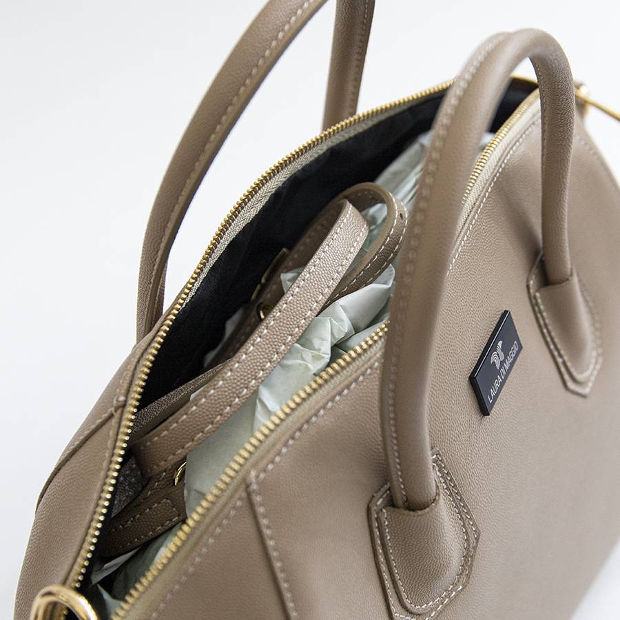 Laura Di Maggio ZAIRA BIG – baulettone in palmellato beige 2025