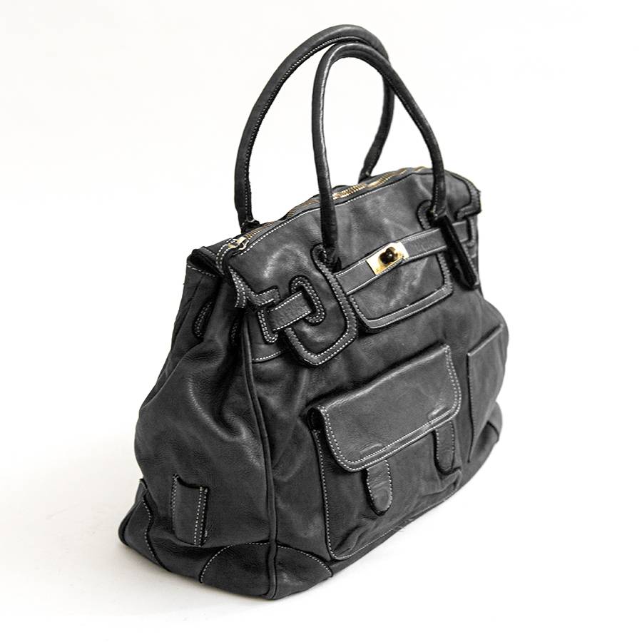 Laura Di Maggio GINEVRA – borsa in pelle slavata nera Pezzi Unici