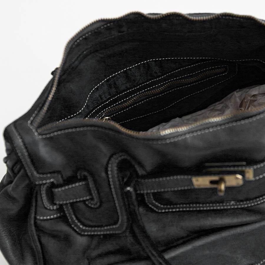 Laura Di Maggio GINEVRA – borsa in pelle slavata nera Pezzi Unici