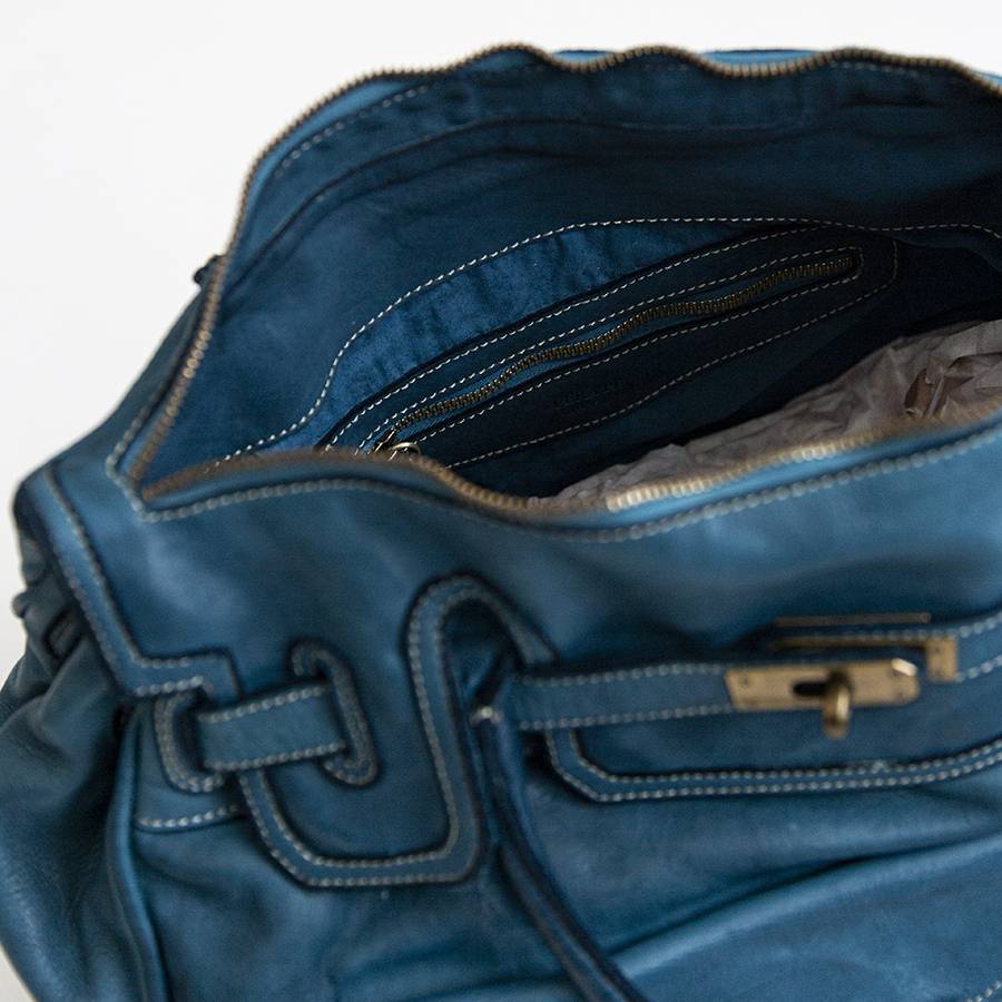 Laura Di Maggio GINEVRA – borsa in pelle slavata petrolio Soddisfazione Garantita