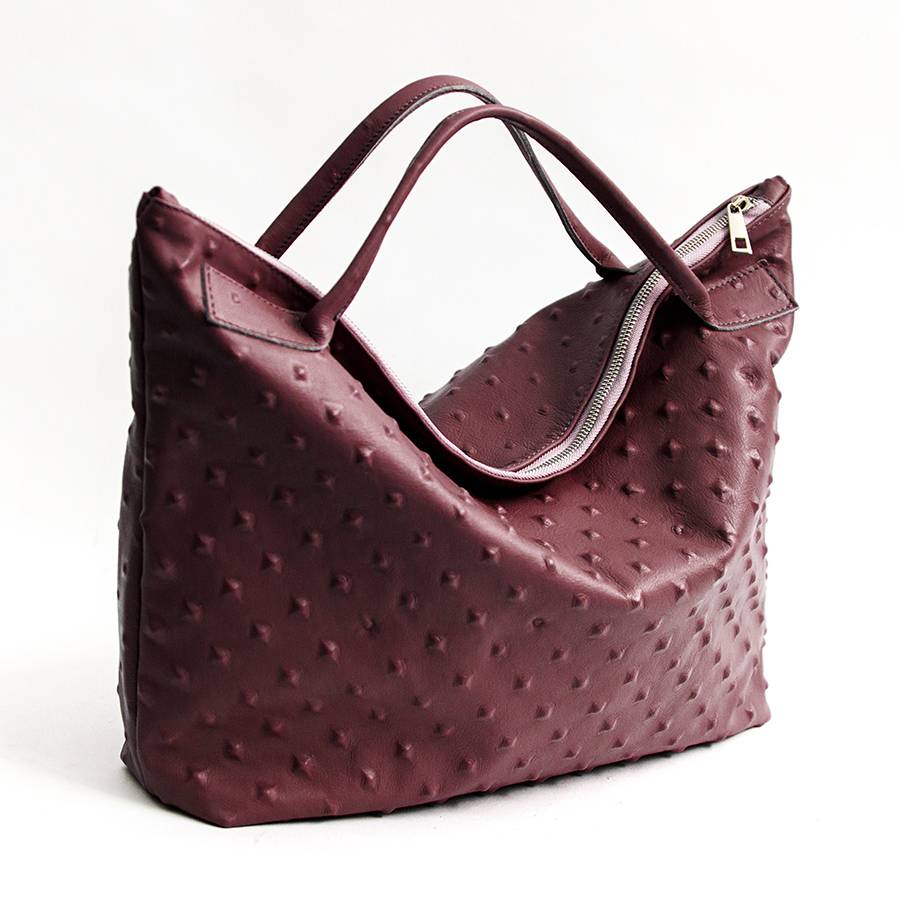 Laura Di Maggio BIKER – borsa in pelle soft stampa chiodo bordeaux Qualità Garantita