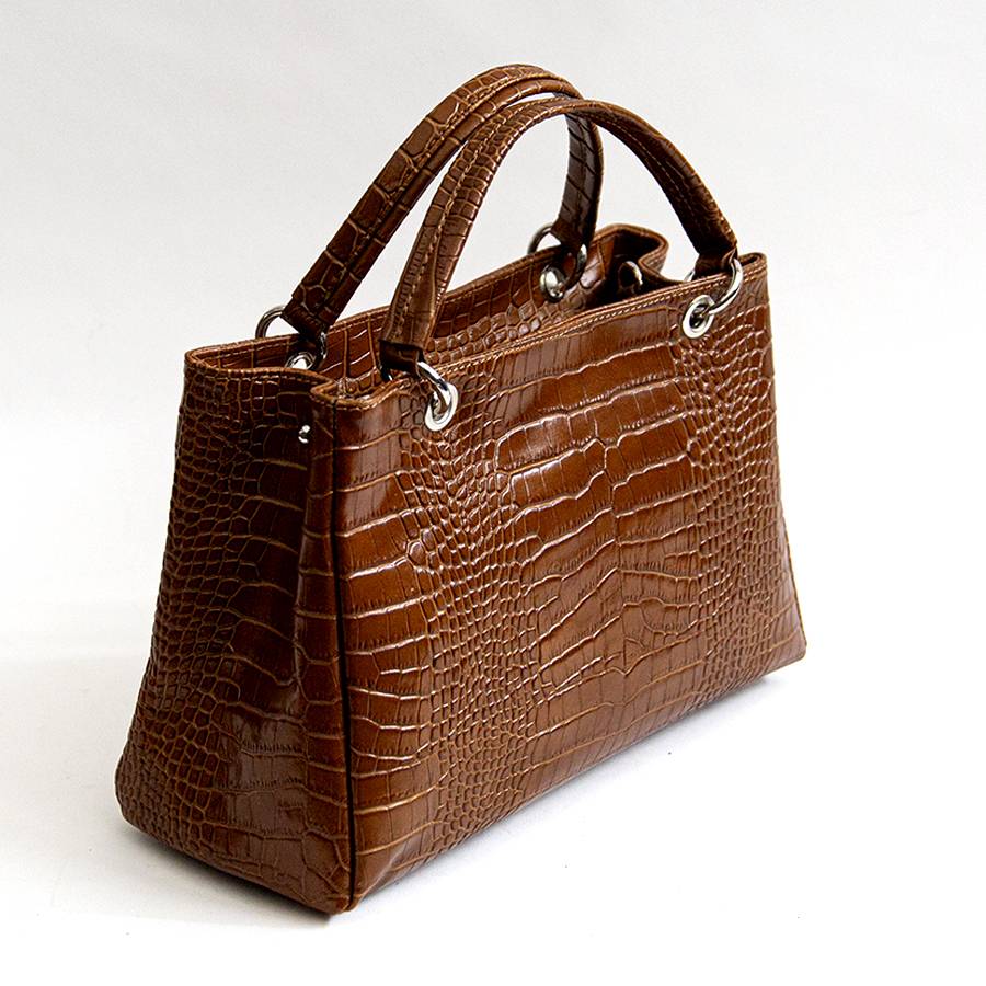 Laura Di Maggio MISTY – bauletto in pelle stampa cocco cuoio Promozione Limitata