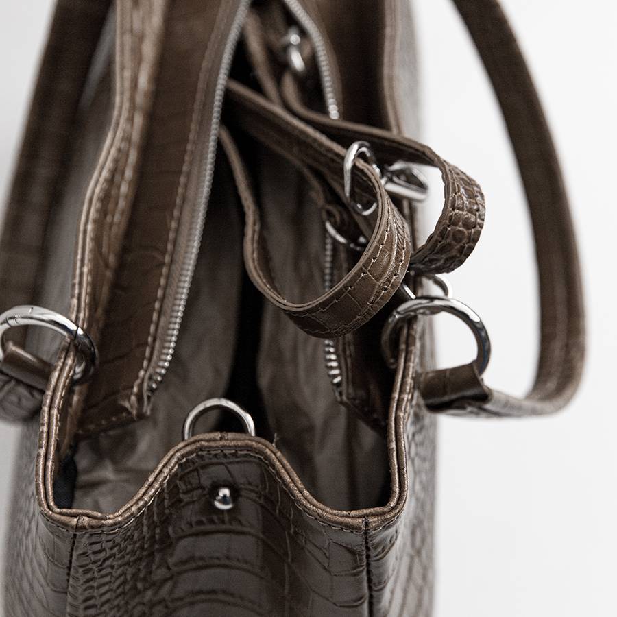 Laura Di Maggio MISTY – bauletto in pelle stampa cocco taupe Affare Del Giorno