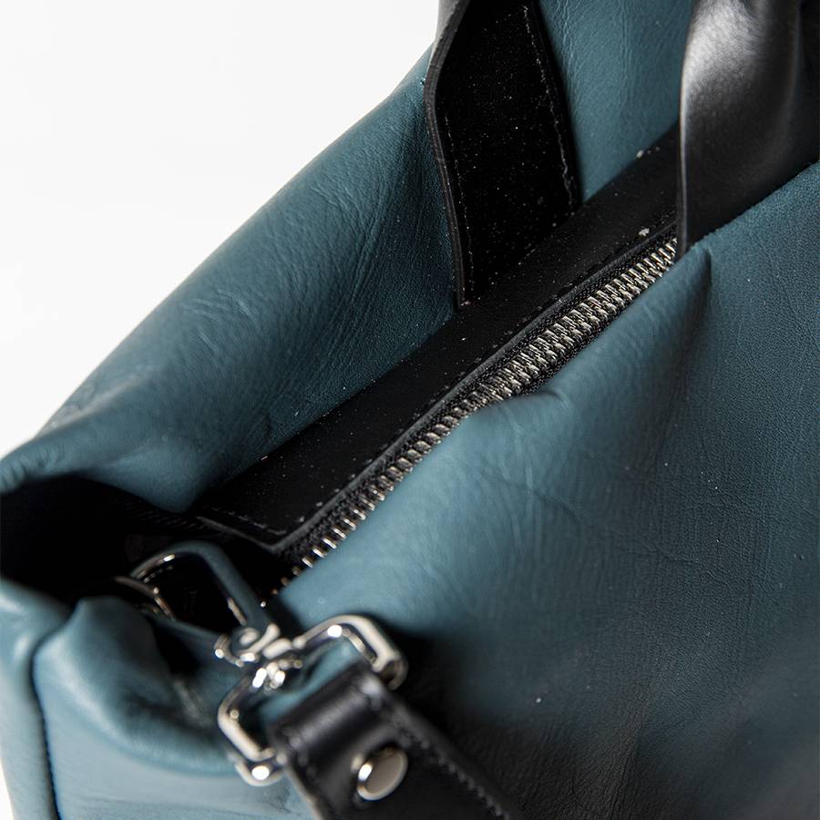 Laura Di Maggio IOLE – shopping in pelle nappa petrolio Sconto