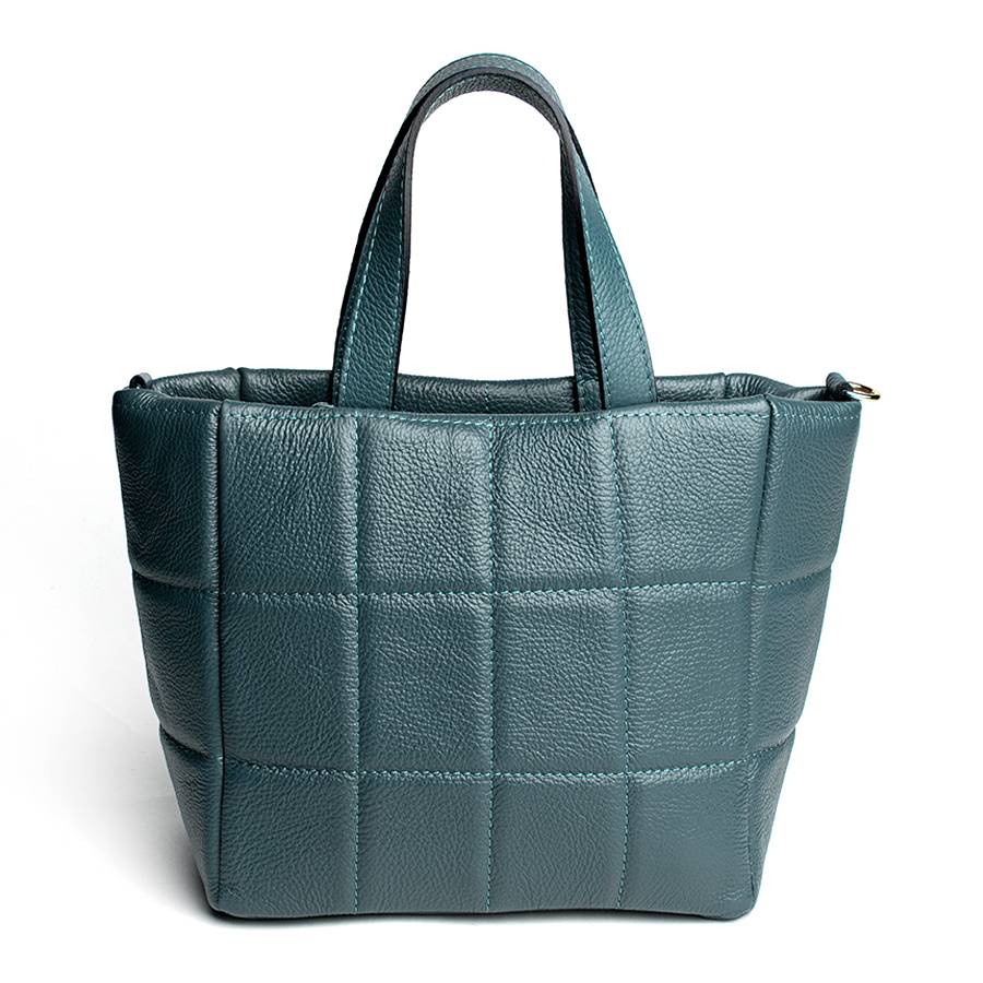 Laura Di Maggio AZZURRA – Tote bag in pelle trapuntata petrolio Offerta