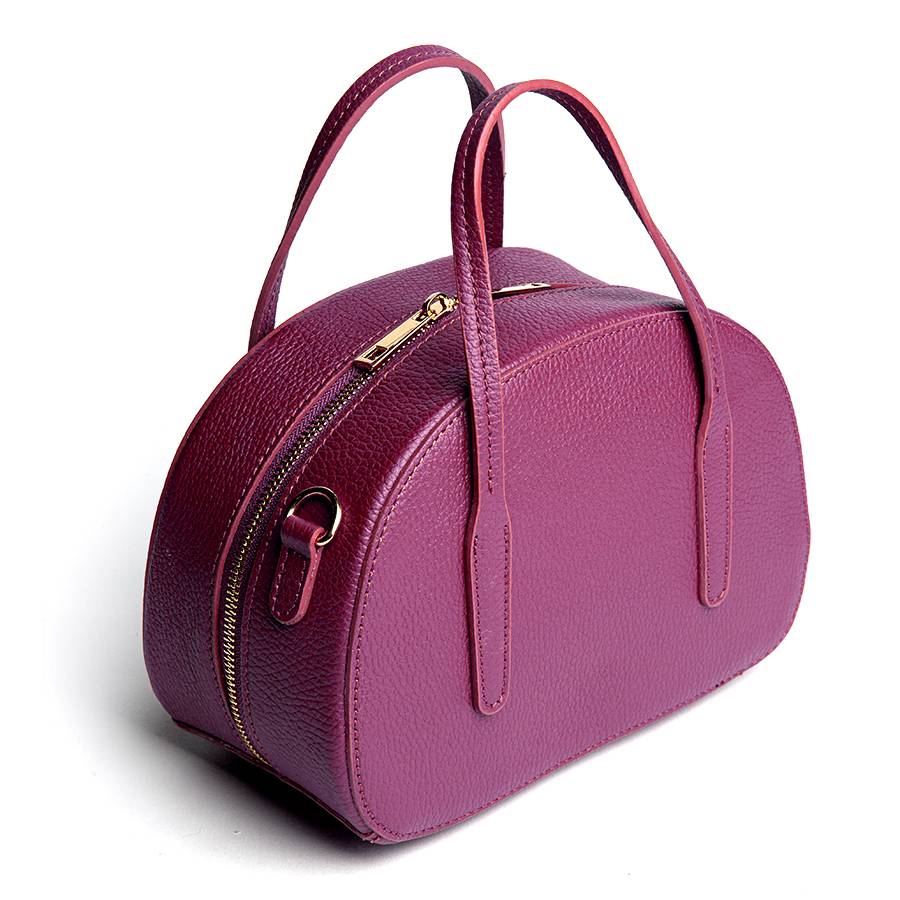 Laura Di Maggio LUNA – Bauletto in pelle dollaro vinaccia In Vendita