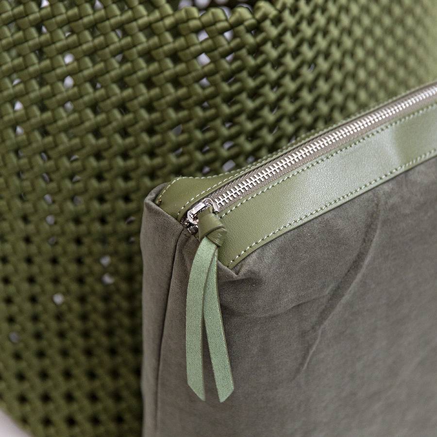 Laura Di Maggio KENDRA – Borsa intrecciata in raso verde Hotsell